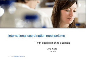 Coordination mechanisms for international research collaboration