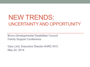 Gary Lind`s (AHRC) Presentation on New Trends in Health Care