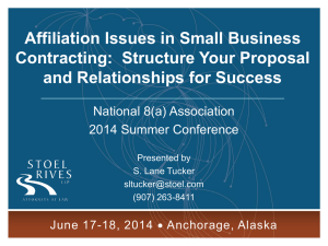 Affiliation Issues in Small Business Contracting