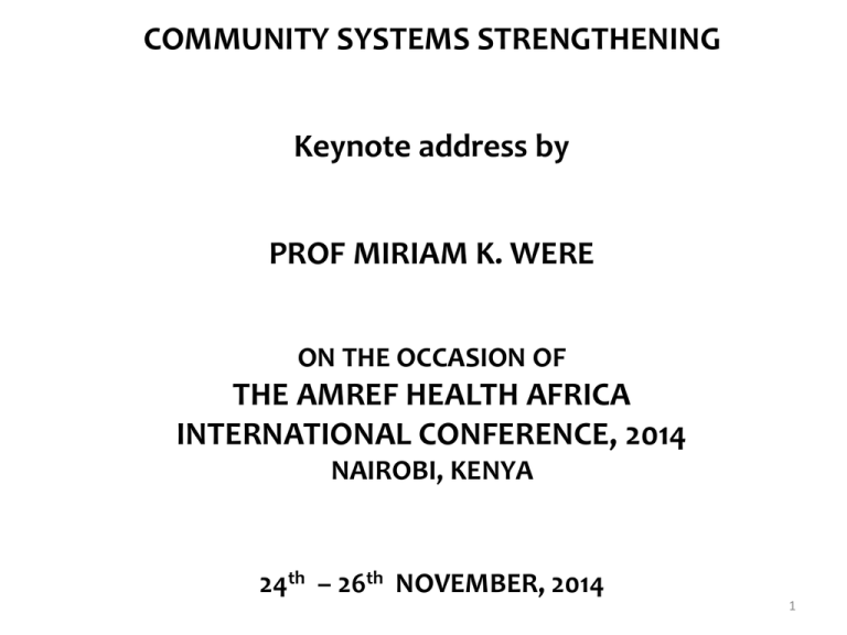Keynote Amref Health Africa International Conference