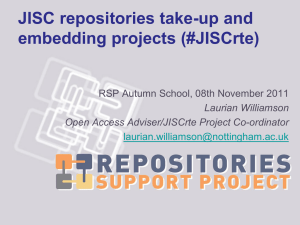 JISC Repositories Take Up and Embedding Projects