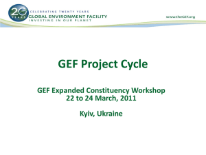GEF Project Cycle and Programmatic Approach