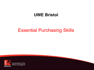 UWE Bristol Essential Purchasing Skills