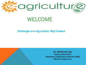 eAgriculture (Anil Kumar Das – Ministry of - E