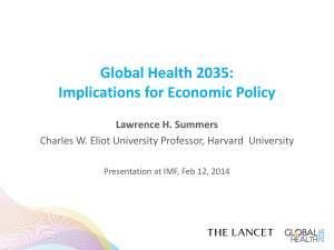 Global Health 2035: Implications for Economic Policy