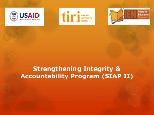 Strengthening Integrity & Accountability Program (SIAP II)
