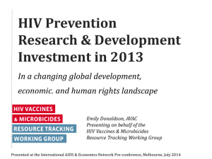 HIV Prevention Research & Development Investment in 2013