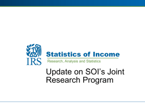 IRS-SOI Presentation on Research Program
