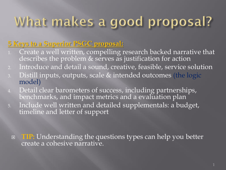 what makes a good proposal in research