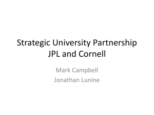 Strategic University Partnership JPL and Cornell