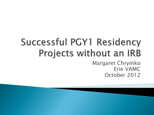 Residency Projects without an IRB