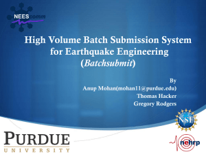 High Volume Batch Submission System for Earthquake