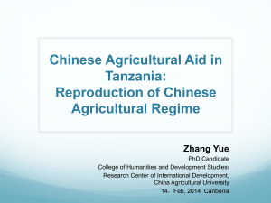 Chinese Agricultural Aid in Tanzania
