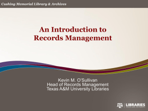 An Introduction to Records Management