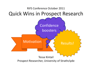Quick Wins in Prospect Research