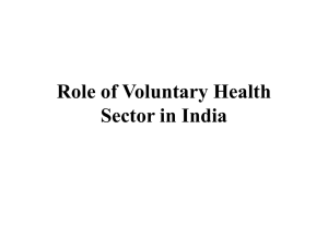 Role of Voluntary Health Sector in India