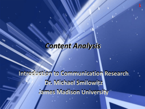 Content Analysis - James Madison University