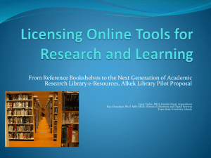 Licensing Online Tools for Research and Learning
