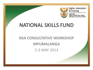 National Skills Fund - Mpumalanga Provincial Government