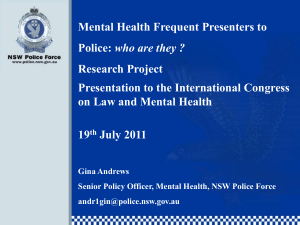 Mental Health Frequent Presenters Project