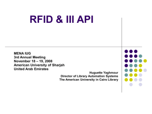 RFID and III API - MENA-IUG