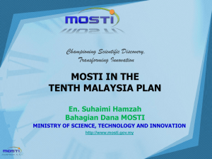 MOSTI R,D&C Ministry of Science, Technology and Innovation