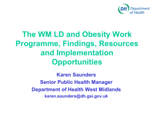 Karen Saunders` Presentation - Obesity, Physical Activity and Food