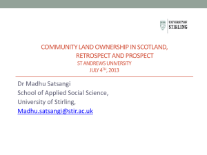 Community land ownership in Scotland, retrospect and prospect