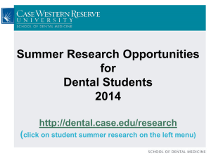 Research Opportunities at the Case School of Dental Medicine
