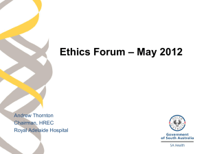 Research Ethics Information Session May 2012