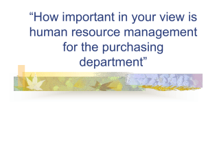 “How important in your view is human resource management for the