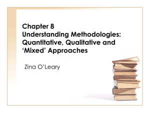 Chapter 8 Understanding Methodologies: Quantitative
