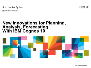 New Innovations for Planning, Analysis, and Forecasting