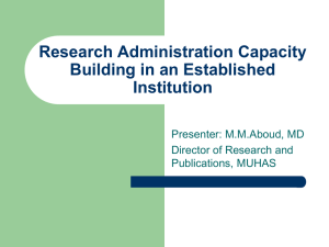 Research Administration Capacity Building in an “old