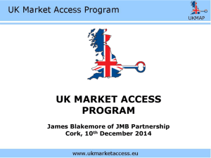 James Blakemore presentation .. UK market