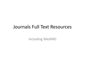 Journals Full Text Resources Including MedIND