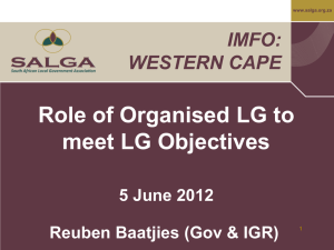 Role of Organised LG to meet LG Objectives
