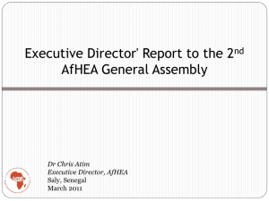 AfHEA Assembly Repor.. - African Health Economics and Policy