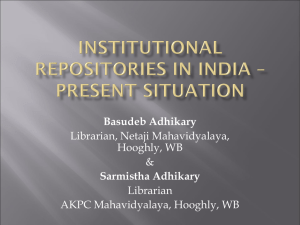 Institutional Repositories in India – Present Situation