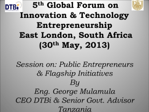 Entrepreneurship Ecosystem Domain & Stakeholders