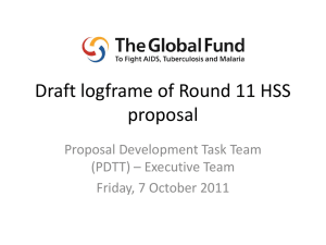 Draft logframe of Round 11 HSS Proposal
