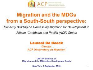 (ACP Observatory): Migration and the MDGs from a