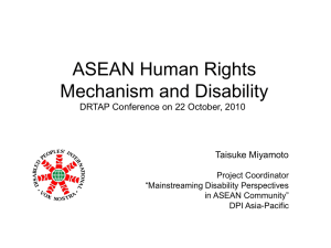 ASEAN Human Rights Mechanism and Disability