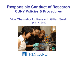 Responsible Conduct of Research Workshop The Office of