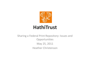 Sharing a Federal Print Repository:Issues and