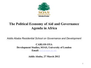 The Political Economy of Aid and Governance Agenda in Africa