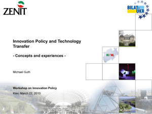 Innovation Policy and Technology Transfer - BILAT-UKR