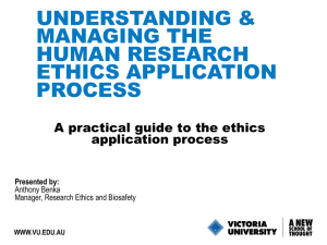 Understanding and Managing the Human Research Ethics