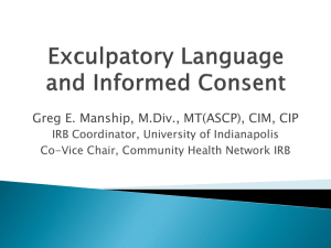 Exculpatory Language and Informed Consent