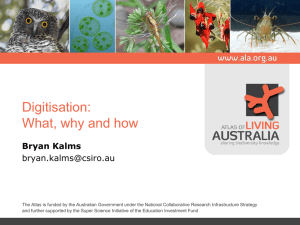 Digitisation seminar - Atlas of Living Australia